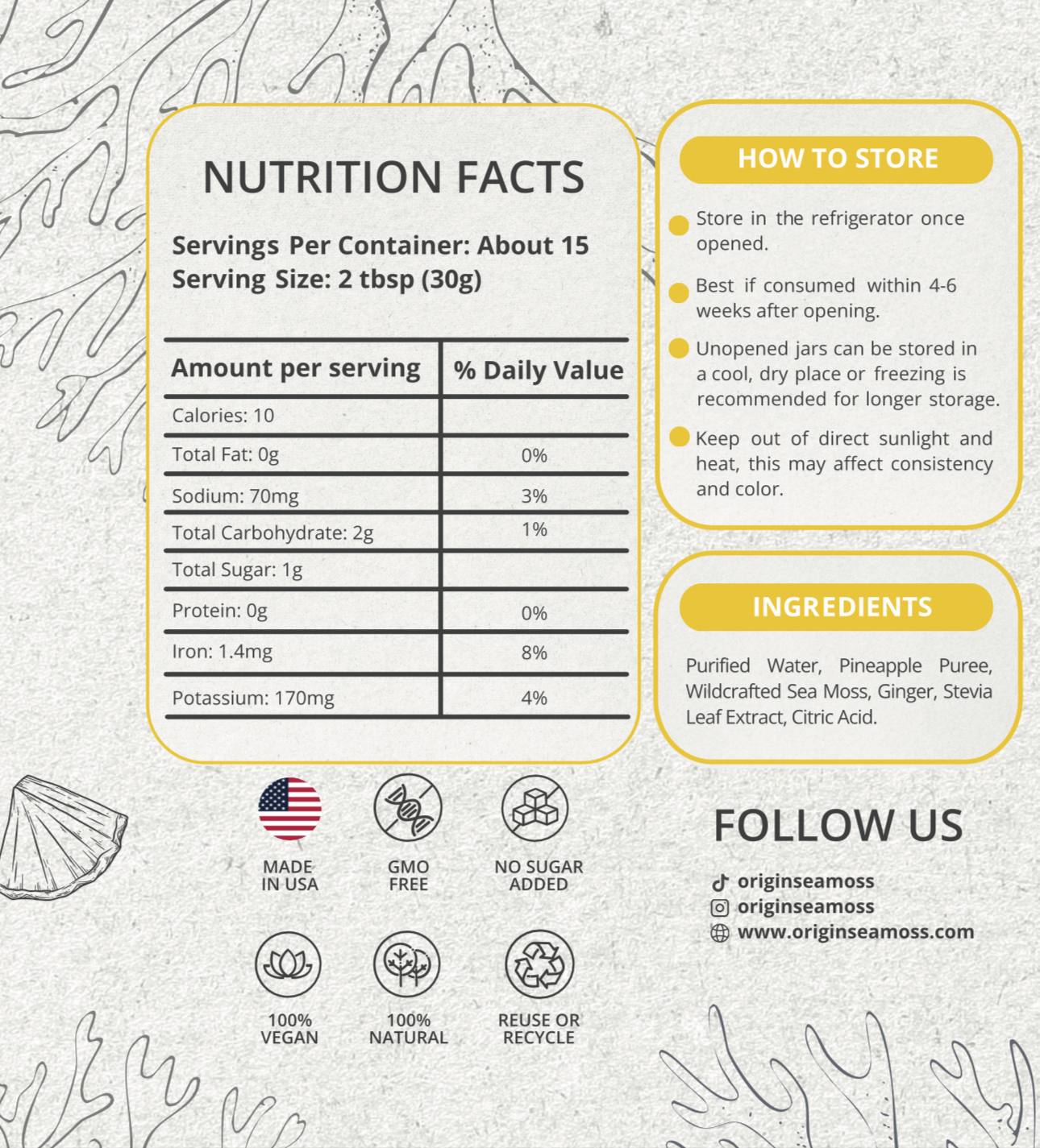 Pineapple Ginger Sea Moss Gel